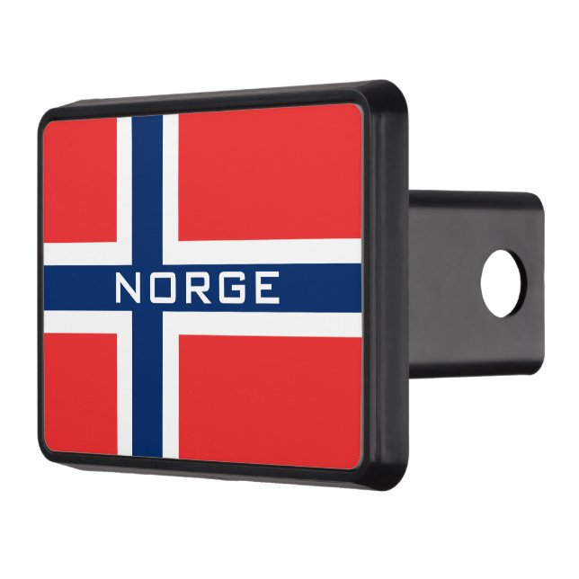 Norwegian flag of Norway car trailer hitch cover (Left)