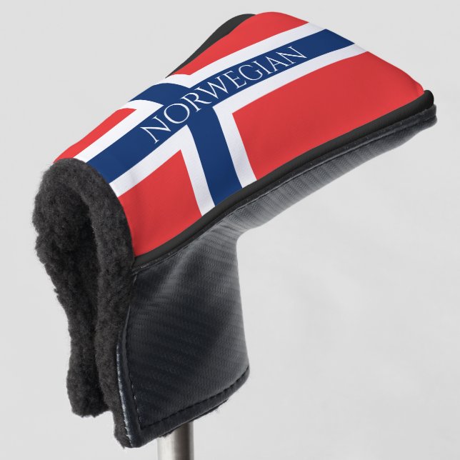 Norwegian flag of Norway custom golf head cover (3/4 Front)