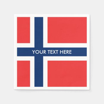 Norwegian Flag Of Norway Custom Party Napkins by iprint at Zazzle