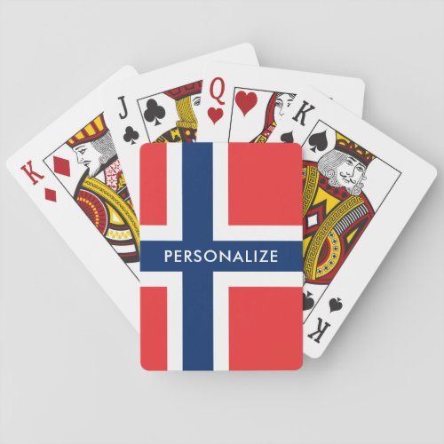Norwegian flag of Norway custom playing cards