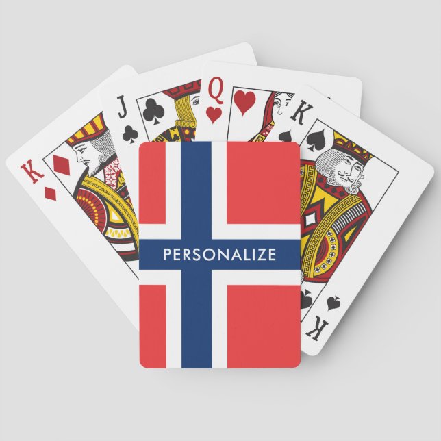 Norwegian flag of Norway custom playing cards (Back)