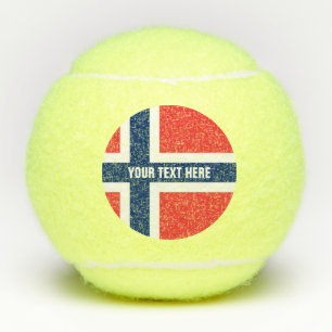 Norwegian flag of Norway custom printed yellow Tennis Balls