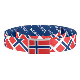 Norwegian flag of Norway custom reversible buckle Belt