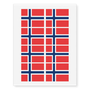 Norwegian flag of Norway custom Temporary Tattoos