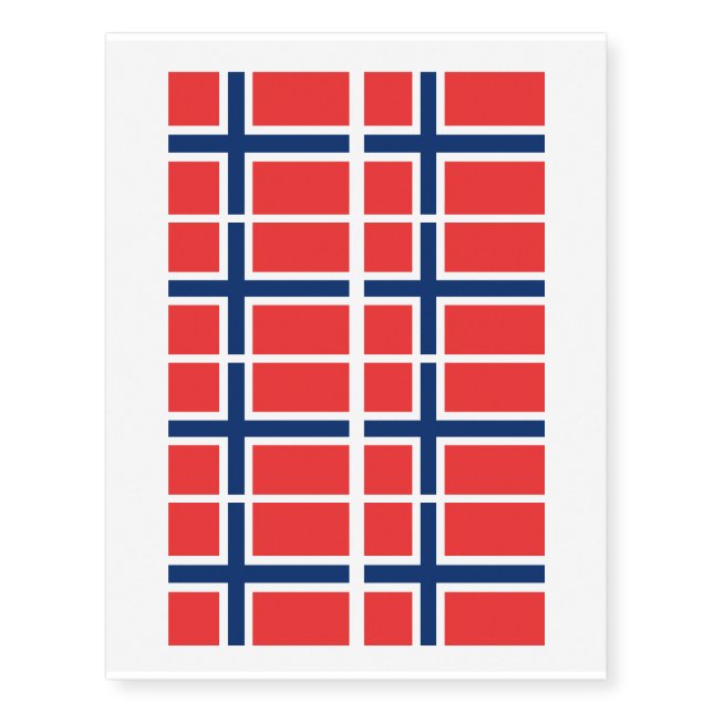 Norwegian flag of Norway custom Temporary Tattoos (Front)