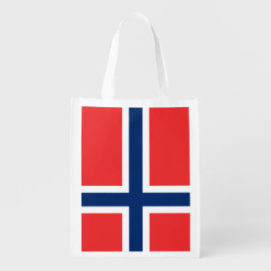 Norwegian flag of Norway grocery shopping bag