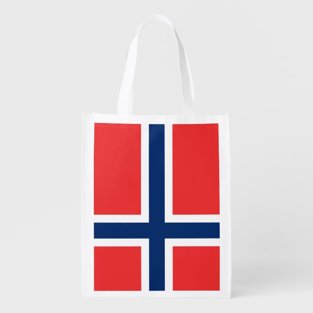 Norwegian flag of Norway grocery shopping bag (Front)