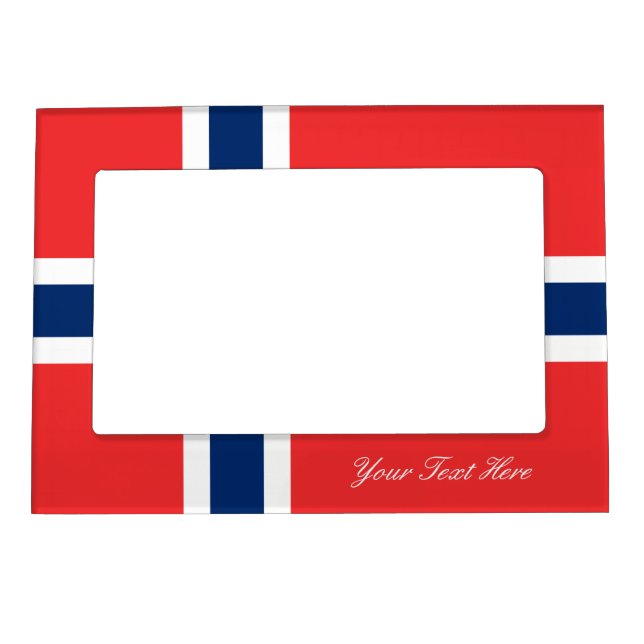 Norwegian flag of Norway magnetic photo frame (Front)