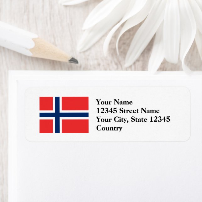 Norwegian flag of Norway Return Address Labels (Insitu)