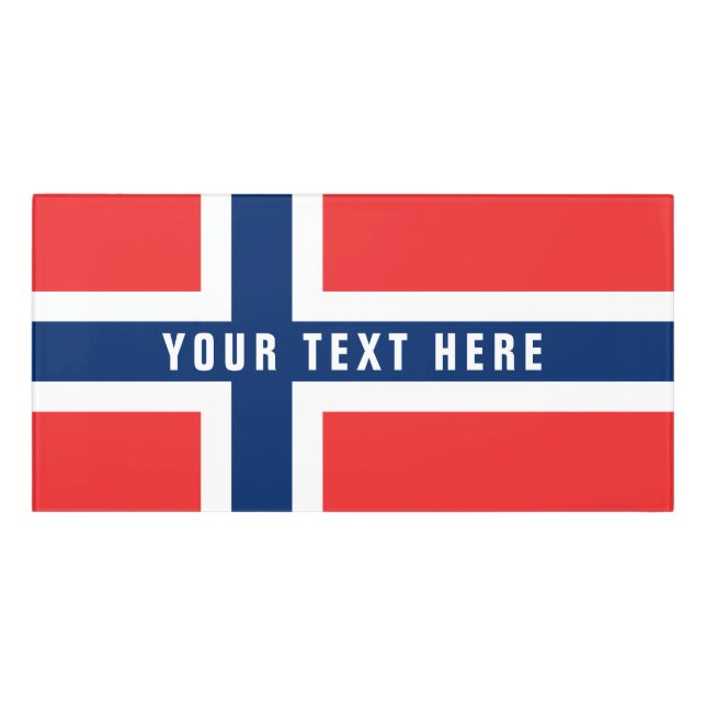 Norwegian flag of Norway Scandinavia pride office Door Sign (Classic Front)
