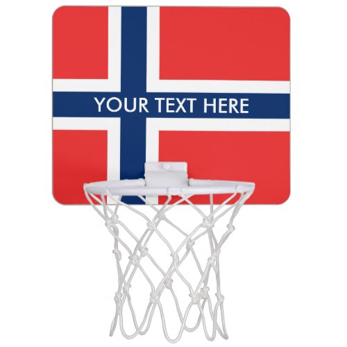Norwegian flag of Norway Scandinavian pride Mini Basketball Hoop