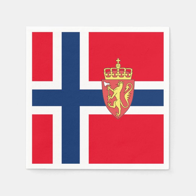Norwegian flag paper napkins (Front)