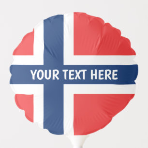 Norwegian flag party balloon with custom text