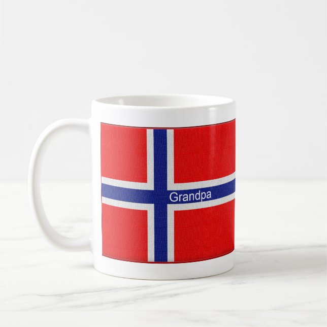 Norwegian Flag Personalized Grandpa Coffee Mug (Left)