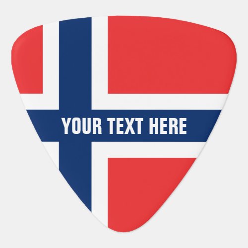 Norwegian flag personalized guitar pick