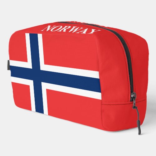 Norwegian flag personalized toiletry travel kit dopp kit