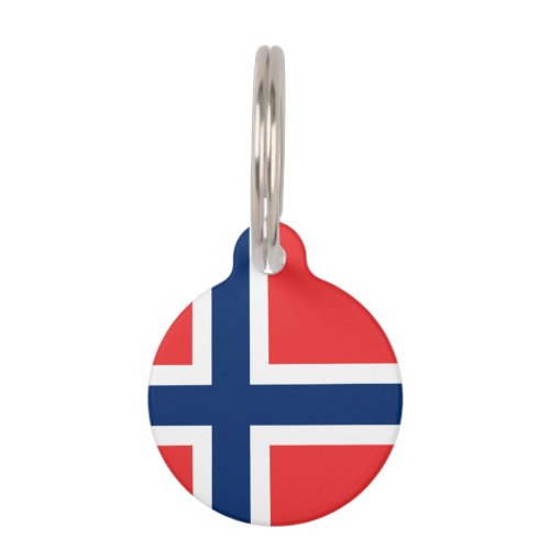 Norwegian flag pet name tag