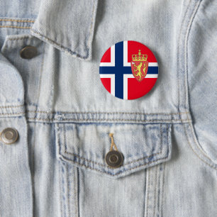 Norwegian flag pinback button