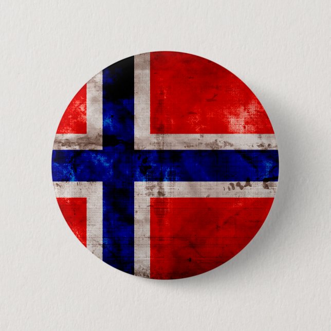 Norwegian Flag Pinback Button (Front)