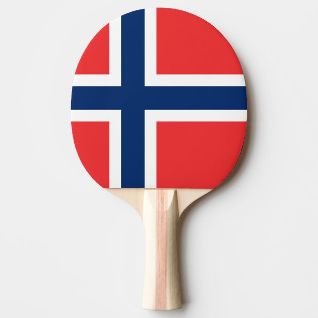 Norwegian flag ping pong paddle for table tennis (Front)