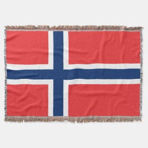 Norwegian flag woven throw blanket Norway pride