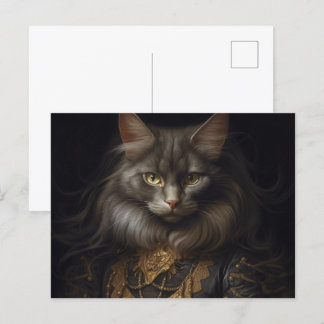 Norwegian Forest black Cat Postcard