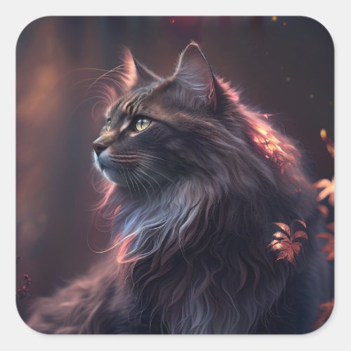 Norwegian Forest Cat Art Sticker