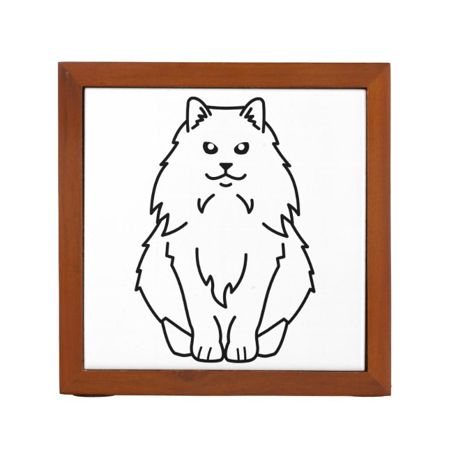 Norwegian Forest Cat Cartoon Pencil Holder (Front)