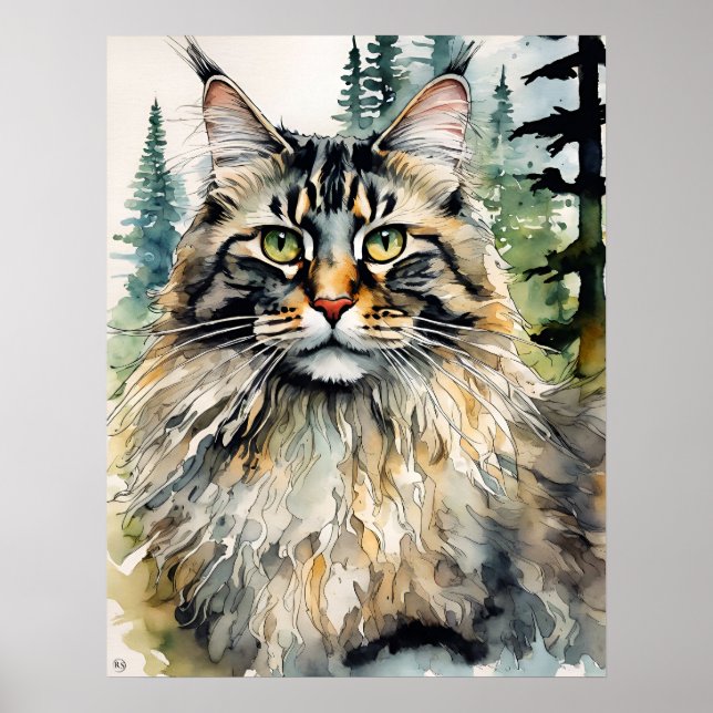 Norwegian Forest Cat - Cat Art Print (Front)