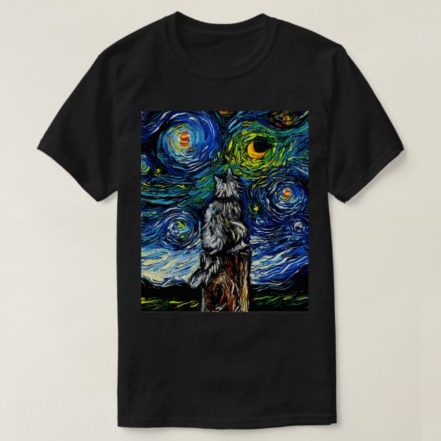 Norwegian Forest Cat Night T-Shirt (Design Front)
