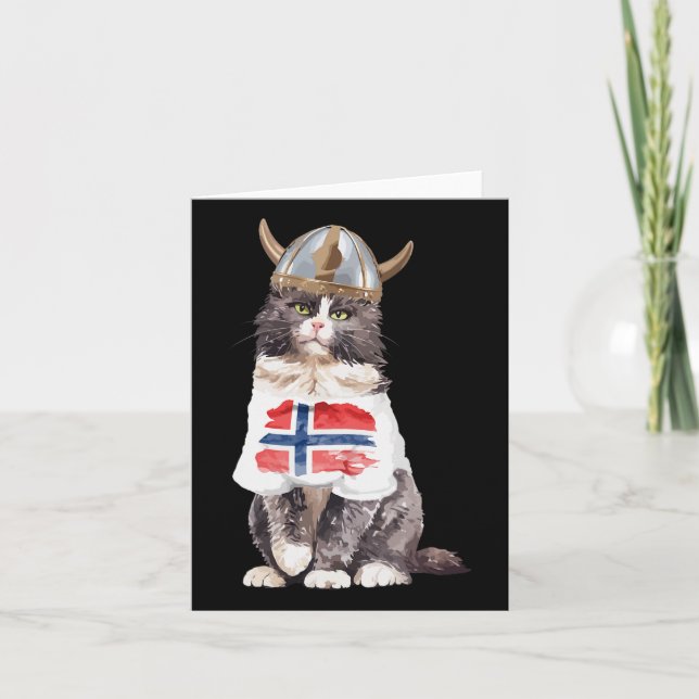 Norwegian Forest Cat Norway Flag  Card (Front)