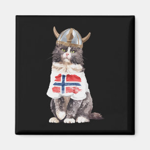 Norwegian Forest Cat Norway Flag Magnet