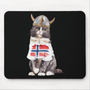 Norwegian Forest Cat Norway Flag Mouse Pad