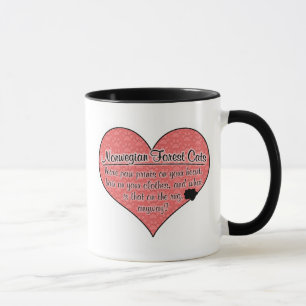 Norwegian Forest Cat Paw Prints Humor Mug