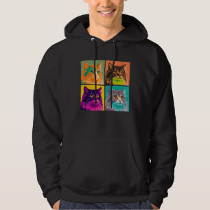 Norwegian Forest Cat Pop Illustration Colorful  1 Hoodie