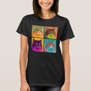 Norwegian Forest Cat Pop Illustration Colorful  1 T-Shirt