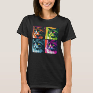 Norwegian Forest Cat Pop Illustration Colorful 2 T-Shirt