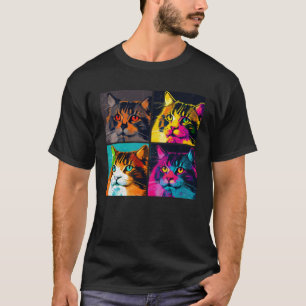 Norwegian Forest Cat Pop Illustration Colorful 4 T-Shirt