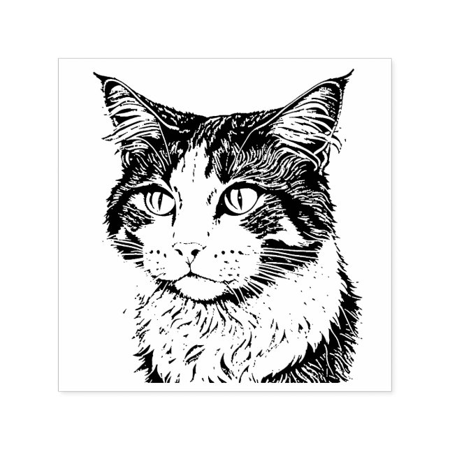 Norwegian Forest Cat Portrait Self-inking Stamp (Design)