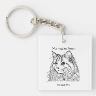 Norwegian Forest Portrait Keychain