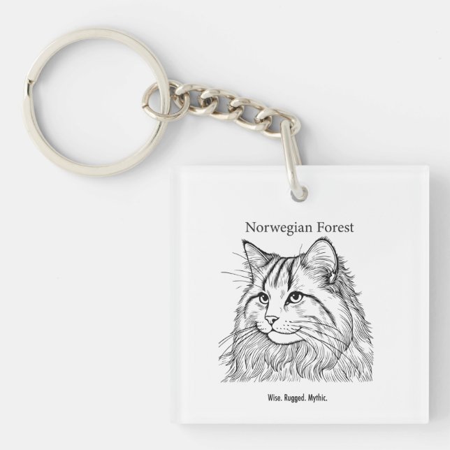 Norwegian Forest Portrait Keychain (Front)