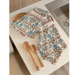 Norwegian Garden, custom Kitchen Towel<br><div class="desc">Bring the cozy charm of Scandinavian folk art into your kitchen with a custom towel featuring your beautiful Norwegian Garden design. This towel isn't just for cleaning; it's a piece of functional art that adds a unique, rustic look to your space. The vibrant floral pattern makes it a delightful addition...</div>
