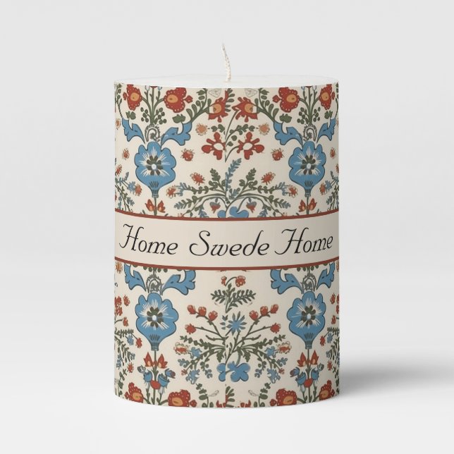Norwegian Garden, custom Pillar Candle (Front)