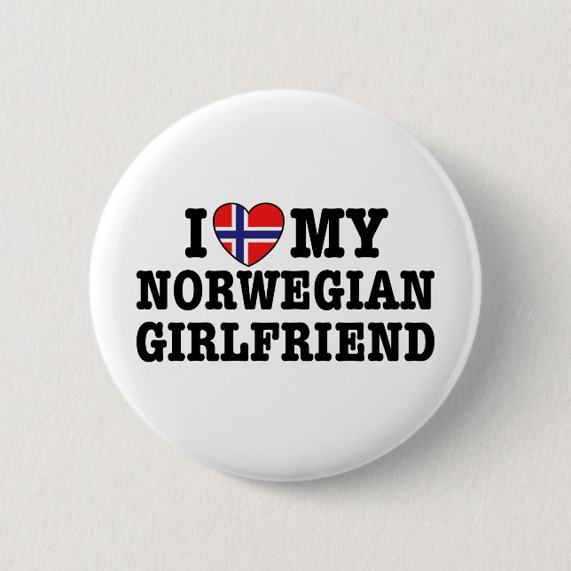 Norwegian Girlfriend Pinback Button (Front)