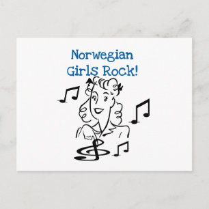 Norwegian Girls Rock Postcard