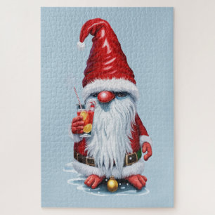 Norwegian Gnome Holding A Cranberry Juice Cocktail Jigsaw Puzzle