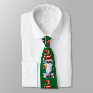 Norwegian Gnome Holding A Hot Toddy Neck Tie