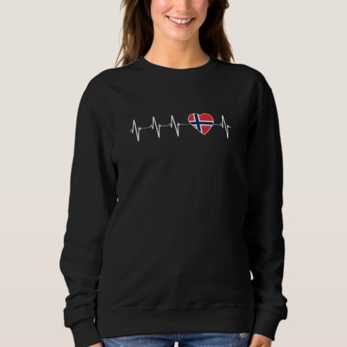 Norwegian Heartbeat I Love Norway Flag Heart Pride Sweatshirt