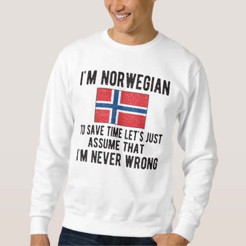 Norwegian Heritage Norway Roots Norwegian Flag Sweatshirt