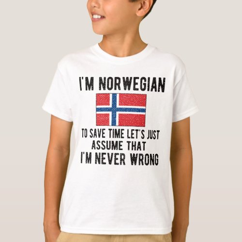 Norwegian Heritage Norway Roots Norwegian Flag T_Shirt